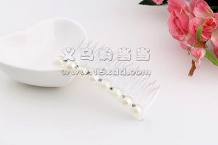 韓國(guó)進(jìn)口鑲水鉆珍珠流行美發(fā)梳插梳劉海梳 帶齒發(fā)卡 美發(fā)飾品銷售